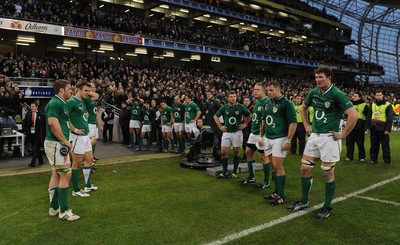 05.02.12 - Ireland v Wales - RBS Six Nations 2012 -.Ireland players look dejected..