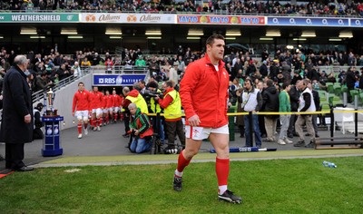 05.02.12 - Ireland v Wales - RBS Six Nations 2012 -.Huw Bennett of Wales runs out for his 50th cap..