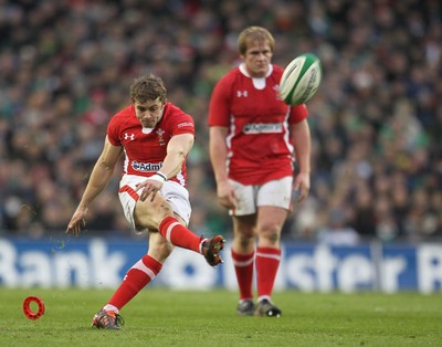 05.02.12  Ireland  v Wales .Wales' Leigh Halfpenny takes a shot at goal..