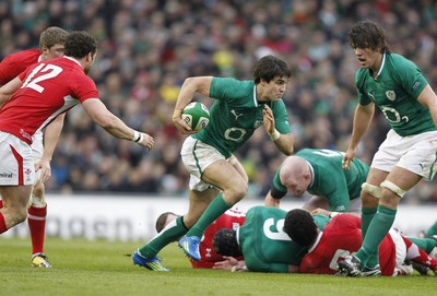 05.02.12 - Ireland v Wales - RBS Six Nations.Ireland's Conor Murray breaks through a gap.