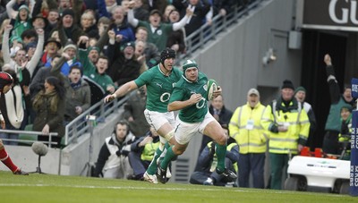 05.02.12 - Ireland v Wales - RBS Six Nations.Rory Best crosses to score the first try for Ireland.