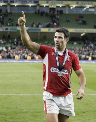 05.02.12 - Ireland v Wales - RBS Six Nations.Wales' Mike Phillips shows his delight after the final whistle.