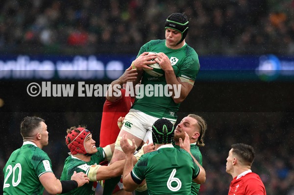 050222 - Ireland v Wales - Guinness Six Nations - James Ryan of Ireland takes line out ball