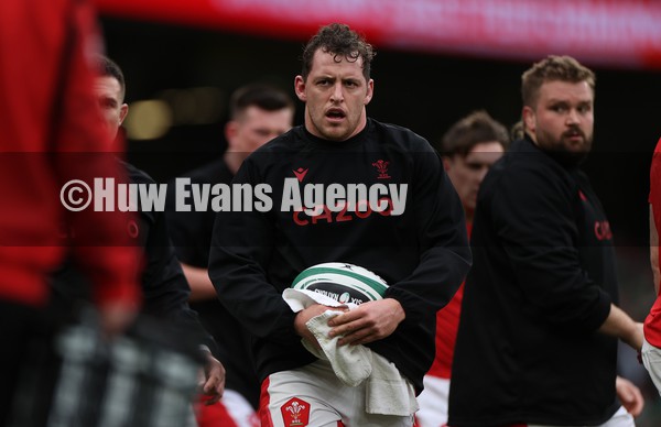 050222 - Ireland v Wales - Guinness Six Nations Championship - Ryan Elias of Wales during the warm up