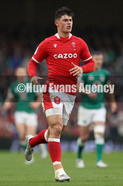 050222 - Ireland v Wales - Guinness Six Nations Championship - Louis Rees-Zammit of Wales