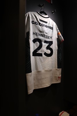 060326 - Ireland v Wales - Guinness Six Nations Championship - Louie Hennessey of Wales jersey in the dressing room before the game on his debut