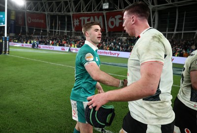 060326 - Ireland v Wales - Guinness Six Nations Championship - Adam Beard of Wales shakes hands with the opposition at full time