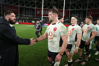 060326 - Ireland v Wales - Guinness Six Nations Championship - Olly Cracknell of Wales shakes hands with the opposition at full time