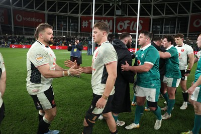 060326 - Ireland v Wales - Guinness Six Nations Championship - Tomas Francis and Alex Mann of Wales at full time
