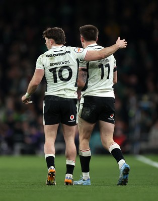 060326 - Ireland v Wales - Guinness Six Nations Championship - Dan Edwards and Josh Adams of Wales 