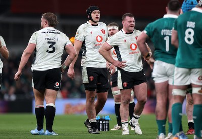 060326 - Ireland v Wales - Guinness Six Nations Championship - Dafydd Jenkins and Dewi Lake of Wales 