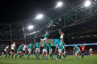 060326 - Ireland v Wales - Guinness Six Nations Championship - Dafydd Jenkins of Wales wins the line out