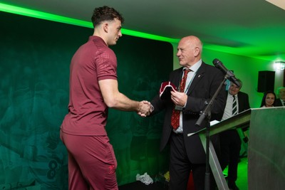 070326 - Ireland v Wales - Guinness Six Nations Championship - Louie Hennessey of Wales is presented his first cap