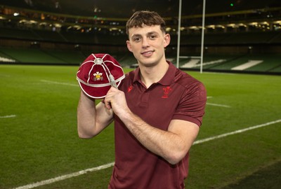 070326 - Ireland v Wales - Guinness Six Nations Championship - Louie Hennessey of Wales is presented his first cap