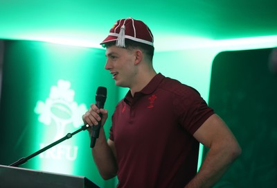 070326 - Ireland v Wales - Guinness Six Nations Championship - Louie Hennessey of Wales is presented his first cap
