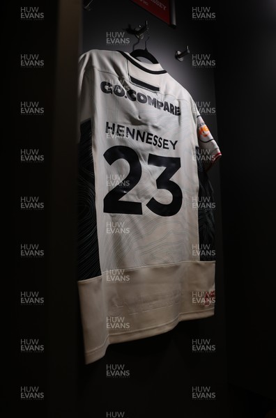 060326 - Ireland v Wales - Guinness Six Nations Championship - Louie Hennessey of Wales jersey in the dressing room before the game on his debut