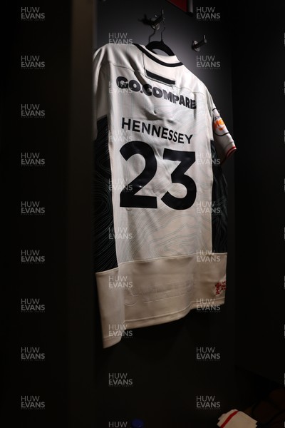 060326 - Ireland v Wales - Guinness Six Nations Championship - Louie Hennessey of Wales jersey in the dressing room before the game on his debut