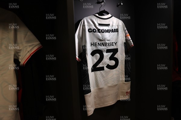 060326 - Ireland v Wales - Guinness Six Nations Championship - Louie Hennessey of Wales jersey in the dressing room before the game on his debut