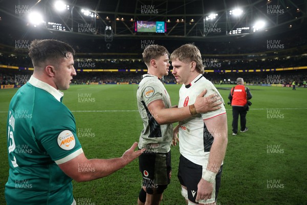 060326 - Ireland v Wales - Guinness Six Nations Championship - Aaron Wainwright of Wales shakes hands with the opposition at full time