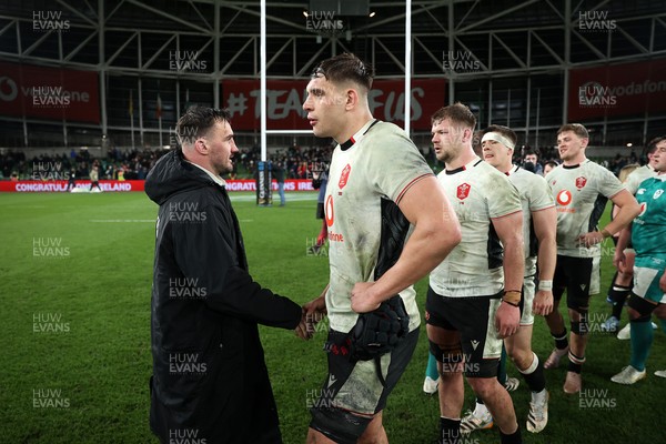 060326 - Ireland v Wales - Guinness Six Nations Championship - Dafydd Jenkins of Wales shakes hands with the opposition at full time