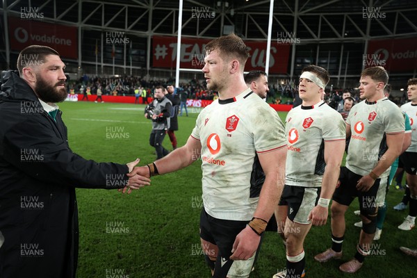 060326 - Ireland v Wales - Guinness Six Nations Championship - Olly Cracknell of Wales shakes hands with the opposition at full time
