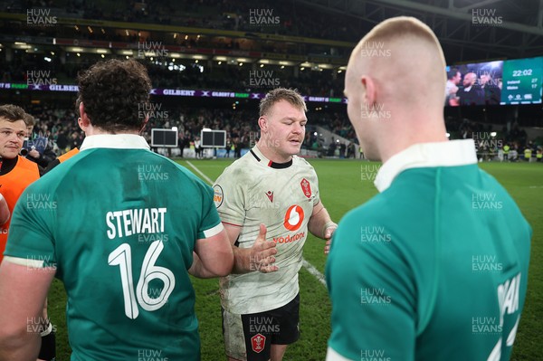 060326 - Ireland v Wales - Guinness Six Nations Championship - Dewi Lake of Wales shakes hands with the opposition at full time