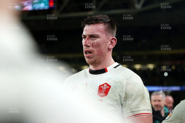 060326 - Ireland v Wales - Guinness Six Nations Championship - Adam Beard of Wales at full time