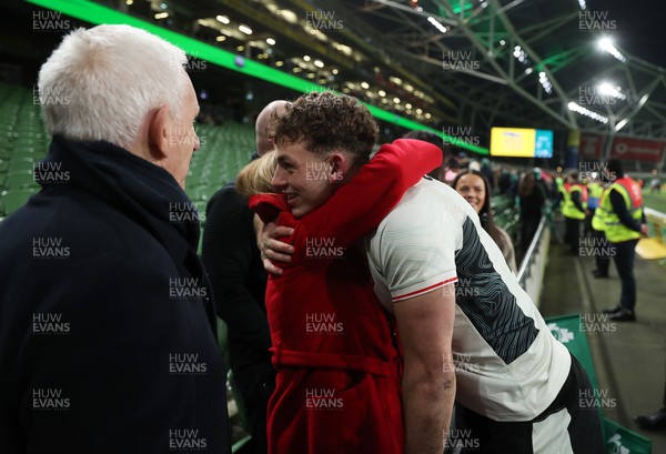060326 - Ireland v Wales - Guinness Six Nations Championship - Louie Hennessey of Wales with family at full time