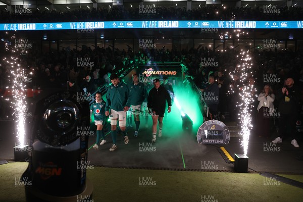 060326 - Ireland v Wales - Guinness Six Nations Championship - Dewi Lake of Wales leads Wales out