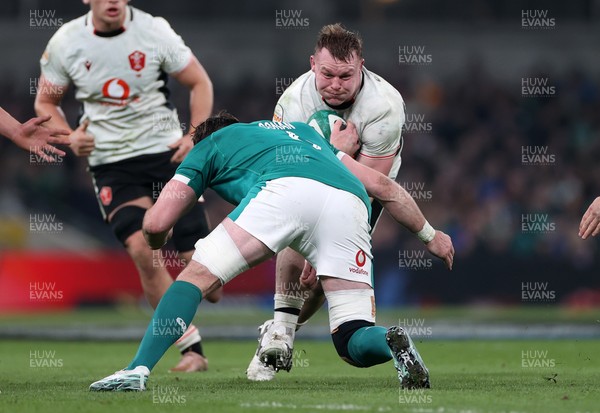 060326 - Ireland v Wales - Guinness Six Nations Championship - Dewi Lake of Wales is tackled by Jack Conan of Ireland 