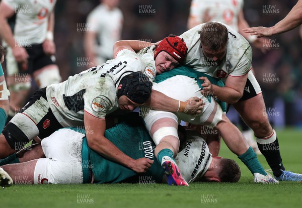 060326 - Ireland v Wales - Guinness Six Nations Championship - Dafydd Jenkins, James Botham and Tomas Francis of Wales 