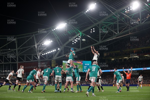 060326 - Ireland v Wales - Guinness Six Nations Championship - Dafydd Jenkins of Wales wins the line out