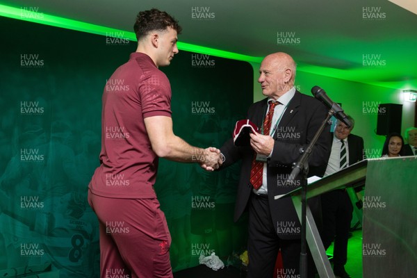 070326 - Ireland v Wales - Guinness Six Nations Championship - Louie Hennessey of Wales is presented his first cap