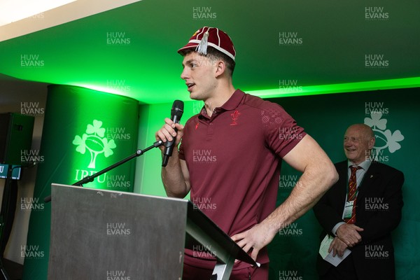070326 - Ireland v Wales - Guinness Six Nations Championship - Louie Hennessey of Wales is presented his first cap