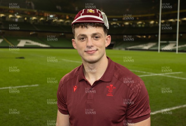 070326 - Ireland v Wales - Guinness Six Nations Championship - Louie Hennessey of Wales is presented his first cap