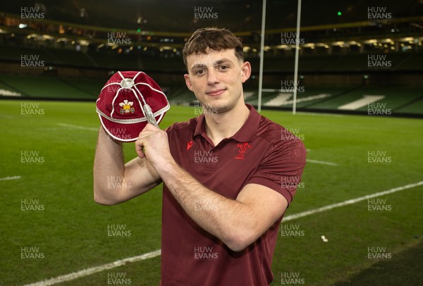 070326 - Ireland v Wales - Guinness Six Nations Championship - Louie Hennessey of Wales is presented his first cap