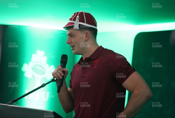 070326 - Ireland v Wales - Guinness Six Nations Championship - Louie Hennessey of Wales is presented his first cap