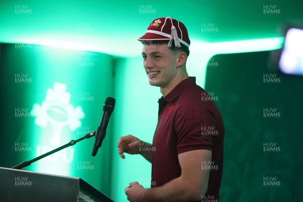 070326 - Ireland v Wales - Guinness Six Nations Championship - Louie Hennessey of Wales is presented his first cap