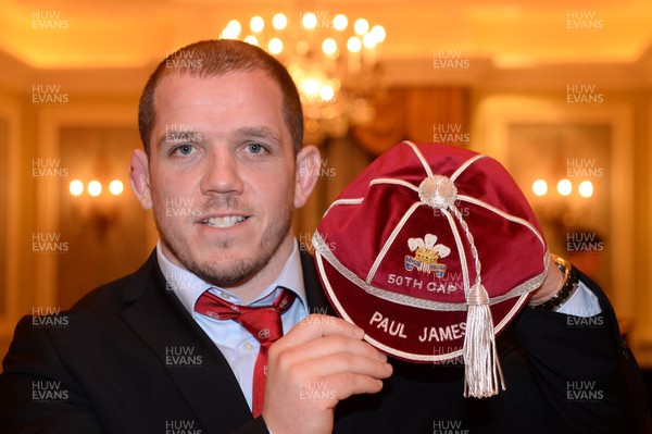 080214 - Ireland v Wales - RBS Six Nations 2014 -Paul James with his 50th cap