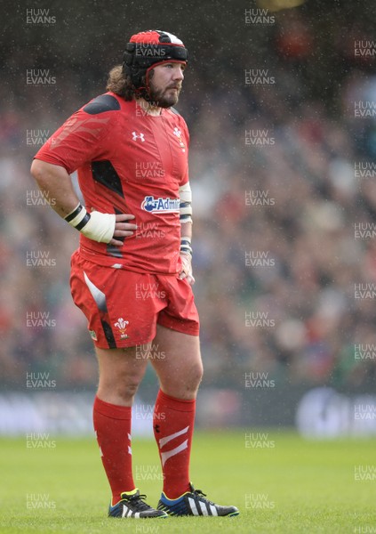 080214 - Ireland v Wales - RBS Six Nations 2014 -Adam Jones of Wales looks on