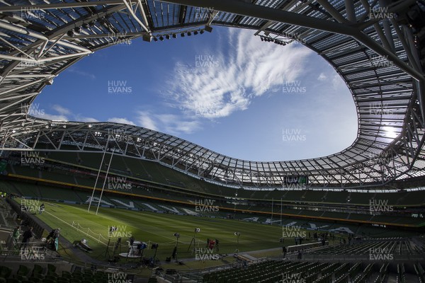 080220 - Ireland v Wales - Guinness 6 Nations - General View of Aviva Stadium before the game kicked off