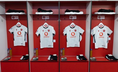 090526 - Ireland v Wales, 2026 Guinness Women’s 6 Nations - Wales match jerseys hang in the changing room ahead of the match
