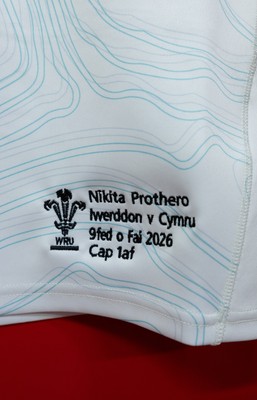 090526 - Ireland v Wales, 2026 Guinness Women’s 6 Nations - Nikita Prothero’s Wales match jersey hangs in the changing room ahead of her debut