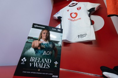090526 - Ireland v Wales, 2026 Guinness Women’s 6 Nations - Wales match jerseys hang in the changing room ahead of the match