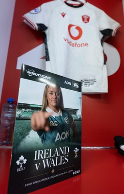 090526 - Ireland v Wales, 2026 Guinness Women’s 6 Nations - Wales match jerseys hang in the changing room ahead of the match