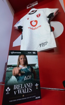 090526 - Ireland v Wales, 2026 Guinness Women’s 6 Nations - Wales match jerseys hang in the changing room ahead of the match