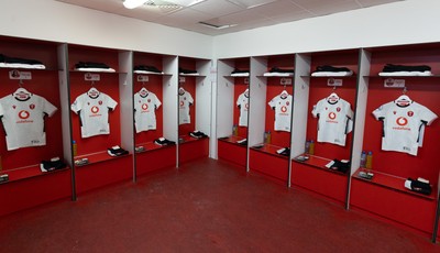 090526 - Ireland v Wales, 2026 Guinness Women’s 6 Nations - Wales match jerseys hang in the changing room ahead of the match