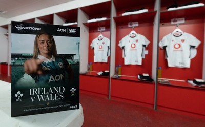 090526 - Ireland v Wales, 2026 Guinness Women’s 6 Nations - Wales match jerseys hang in the changing room ahead of the match