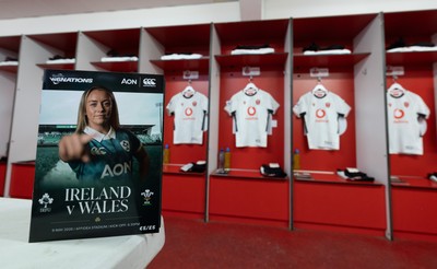 090526 - Ireland v Wales, 2026 Guinness Women’s 6 Nations - Wales match jerseys hang in the changing room ahead of the match
