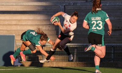 090526 - Ireland v Wales, 2026 Guinness Women’s 6 Nations - Jasmine Joyce of Wales powers over to score try